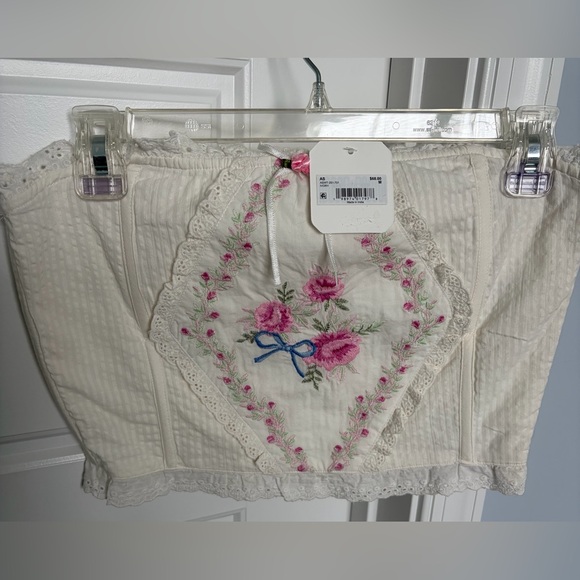 Altar'd State Ivory Floral Embroidered Crop Top - Picture 4 of 6